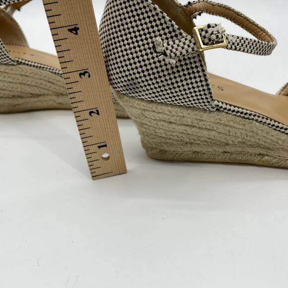 TALBOTS Wedge Two Tone Textured Floral Espadrille Heels Women's Sz 8.5 - Picture 3 of 10